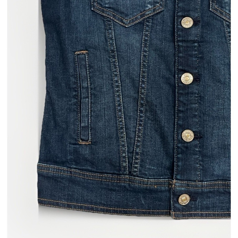 7 FOR ALL MANKIND Classic Denim Jacket Eden Port Dark Blue Women's Size XS - Picture 4 of 14